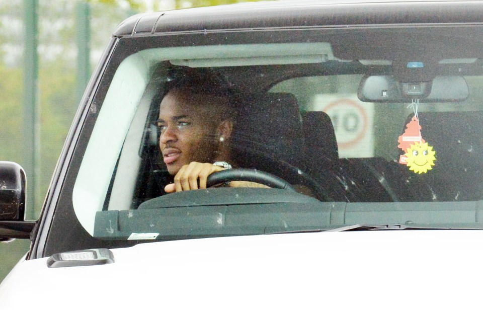 Raheem Sterling in the car